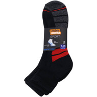 3 PACK OF Underworks Mens Sport Quarter Crew Black 7 To 10 3 pack