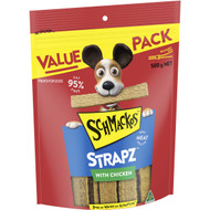 3 PACK OF Schmackos Strapz With Chicken Dog Treats 500g
