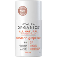 3 PACK OF Myaura Antiperspirant Roll On Deodorant Mandarin Grapefruit 75ml