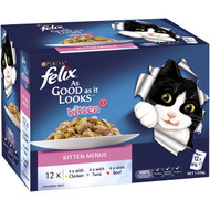 3 PACK OF Felix As Good As It Looks Kitten 85g x 12 pack