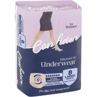 3 PACK OF Confidere Incontinence Pants Womens Large 8 pack