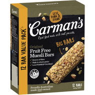 3 PACK OF Carman's Muesli Bars Original Fruits Free 12 pack