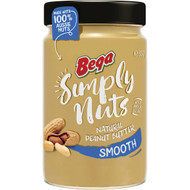 3 PACK OF Bega Simply Nuts Smooth Natural Peanut Butter 650g