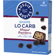 3 PACK OF Aussie Bodies Lo Carb Protein Bar Whip'd Boysenberry Ripple 4x30g
