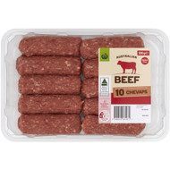 3 PACK OF WW Beef Chevaps 500g