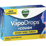 3 PACK OF Vicks Vapodrops Honey Lemon Menthol Lozenges 36 pack