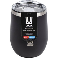 3 PACK OF Decor Double Wall Wine & Coffee Cup Stainless Steel Assorted 350ml