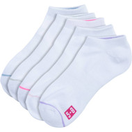 3 PACK OF Underworks Ladies No Show Cushion Socks White Assorted 5 pack