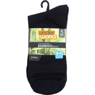 3 PACK OF Underworks Ladies Fine Bamboo Crew Size 9-11 5 pack