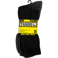 3 PACK OF Tradie Mens Socks Black 11/13 3 pack