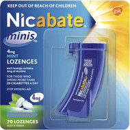 3 PACK OF Nicabate Quit Smoking Minis Lozenge 4 Mg 20 pack
