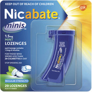 3 PACK OF Nicabate Quit Smoking Minis Lozenge 1.5 Mg 20 pack