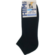 3 PACK OF For Him Low Cut Sport Socks Black Size 6-10 5 pack