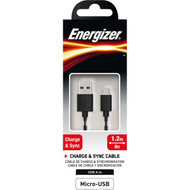 3 PACK OF Energizer Micro-usb Cable Black 1.2 Metre