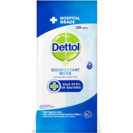 3 PACK OF Dettol Antibacterial Disinfectant Surface Cleaning Wipes 120 pack