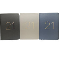 3 PACK OF 2021 Hardcover Fake Leather Diary Assorted