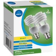 3 PACK OF Olsent Cfl Spiral Bc 20w 1400lm Ww 20w 2 pack