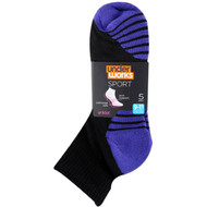3 PACK OF Underworks Ladies Sport Anklet Socks Black 5 pack