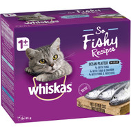 3 PACK OF Whiskas 1+ Years So Fishy Ocean Platter In Jelly 85g x12 pack