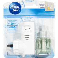 3 PACK OF Ambi Pur Plug In Air Freshener Set Linen & Sky 20ML