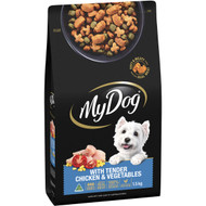 3 PACK OF My Dog Roast Chicken Flavour, Veges, Cheddar & Bacon Dry Food 1.5kg