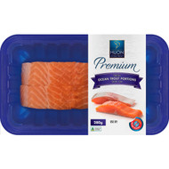 3 PACK OF Huon Premium Ocean Trout Portions Skin On 280g