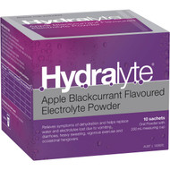 3 PACK OF Hydralyte Electrolyte Powder Sachets Apple Blackcurrant 10 pack
