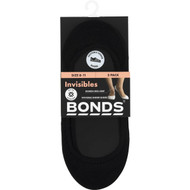 3 PACK OF Bonds Ladies Invisible Socks Size 8-11 3 pack