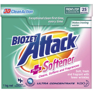 3 PACK OF Biozet Attack Plus Softener Powder 1kg