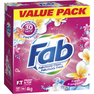 3 PACK OF Fab Frangipani Front & Top Loader Laundry Powder 4kg