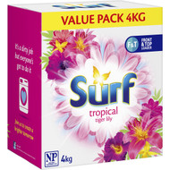 3 PACK OF Surf Laundry Powder Top & Front Loader Tropical 4kg