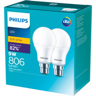 3 PACK OF Philips Led 806lm Warm Bc 2 pack