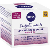 3 PACK OF Nivea Rich Day Cream Moisturiser + Shea Butter & Spf30 50ml