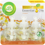 3 PACK OF Air Wick Essential Oil Frangipani Electric Triple Refill 19ml
