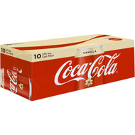 3 PACK OF Coca-cola Vanilla Soft Drink Multipack Cans 375ml x10 pack