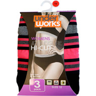 3 PACK OF Underworks Ladies Athleisure Hi-cut 12 3 pack