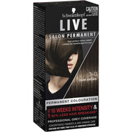3 PACK OF Schwarzkopf Live Salon Hair Colour 3.0 Dark Brown