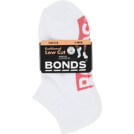 3 PACK OF Bonds Womens Socks Logo Low Cut Logo Size 3-8 3 pack