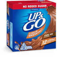 3 PACK OF Sanitarium Up&go Liquid Breakfast No Added Sugar Choc Ice 250ml x12 pack