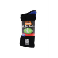 3 PACK OF Underworks Mens All Day Cushion Foot Socks Black Size 7-10 2 pack