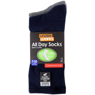3 PACK OF Underworks All Day Mens Cushioned Foot Socks Navy Size 7-10 2 pack