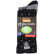 3 PACK OF Underworks All Day Mens Crew Socks Fine Pattern Size 7 - 10 2 pack