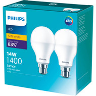 3 PACK OF Philips Led 1400lm Warm Bc 2 pack