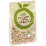 3 PACK OF Macro Dry Roasted & Salted Cashews Nuts 500g