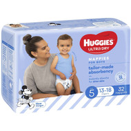3 PACK OF Huggies Ultra Dry Nappies Walker 13-18kg Boy 32pk bulk