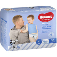 3 PACK OF Huggies Ultra Dry Nappies Junior 16kg+ Boy 30pk bulk