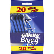 3 PACK OF Gillette Blue Ii Disposable Shaving Razor Plus 20 pack