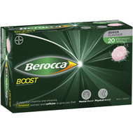 3 PACK OF Berocca Boost Energy Vitamin With Guarana Effervescent Tablets 20 pack