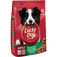 3 PACK OF Lucky Dog Minced Beef Vegetables & Marrowbone 8kg