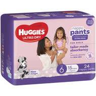 3 PACK OF Huggies Nappy Pants Junior Girl 24pk